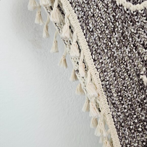 Anthropologie One Size Boho Kimono Open Front Cardigan Fringe Trim Patterned - Picture 5 of 13